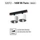 Magneto Strahler M-Twin 16W / 24° schwarz matt  DC48V 3000K 2x809Lm D=70 L=90 H=49 / IP20