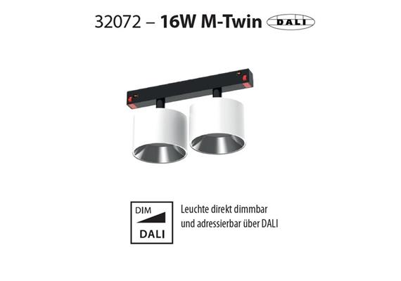 Magneto Strahler M-Twin 16W / 24° schwarz matt  DC48V 3000K 2x809Lm D=70 L=90 H=49 / IP20