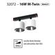 Magneto Strahler M-Twin 2x8W / 24° weiss matt  DC 48V 2700K 2x728Lm D=70 L=90 H=49 / IP20
