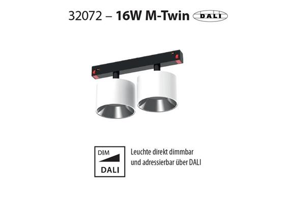 Magneto Strahler M-Twin 2x8W / 24° weiss matt  DC 48V 2700K 2x728Lm D=70 L=90 H=49 / IP20