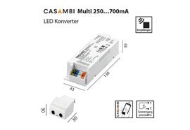 Multi-Konverter Casambi 12.5W bis 17.1W  230V/ 250-700mA L=130 B=43 H=30 IP20