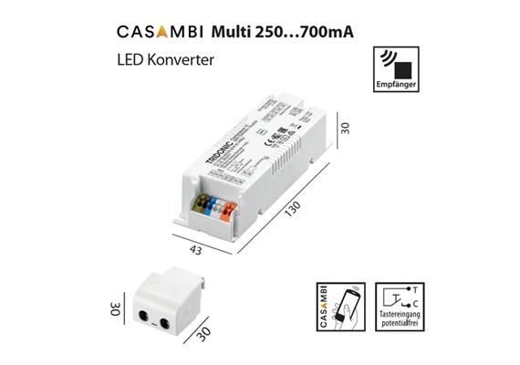 Multi-Konverter Casambi 12.5W bis 17.1W  230V/ 250-700mA L=130 B=43 H=30 IP20