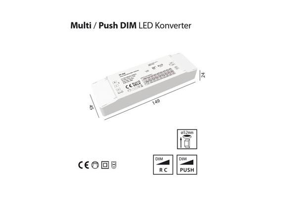 Multi-Konverter TF-40A 350–1050mA / 40W  230-240V/ L=149 B=45 H=24mm / IP20