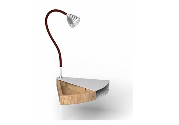 Nachttisch mit Athene Leuchte rechts 7.5W schwarz  230V 600lm 2700K Tastdimmer