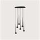 Pendel Falling Sun Chandelier Six schwarz matt  230V 6x14W 5100m CRI90 /L= 60cm H=45 /IP20