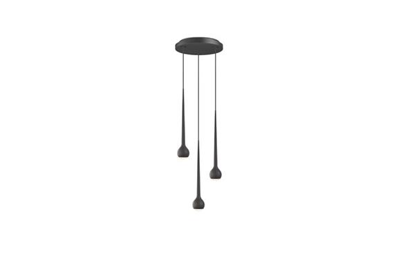 Pendel Falling Sun Chandelier Three schwarzmatt  230V 3x14W 5100m CRI90 L= 60cm H=45 /IP20