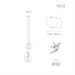 Pendeleuchte 141.3 / 3x2W Gläser transparent  230V /12V DC CCT 2500K 250-380mm / IP40 | Bild 2