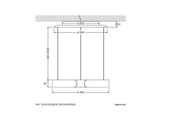 Pendeleuchte MITO Sospeso up 40 variabel wide schwarz  240V 40W 2220lm D=400mm H=52 /IP20