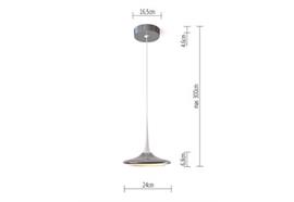 Pendelleuchte Falling Leaf UP alu pol/schwarz  LED 23W/1037lm 2700°K D= 240mm H= 68mm