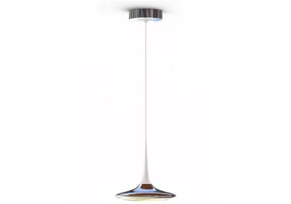 Pendelleuchte Falling Leaf UP alu pol/weiss  LED 23W/1037lm 2700°K D= 240mm H= 68mm