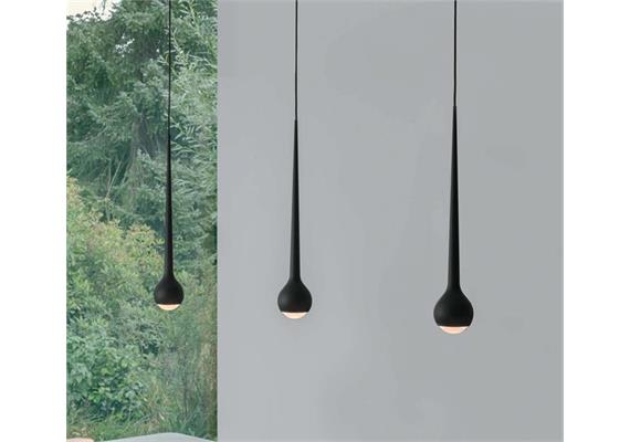 Pendelleuchte Falling Sun Trace schwarz matt  230V 4 x14W 850lm CRI90 /D= 80mm H=45 /IP20