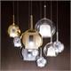 Pendelleuchte GLO large D=380 gold  230V/E27/10W LED Glas farbig