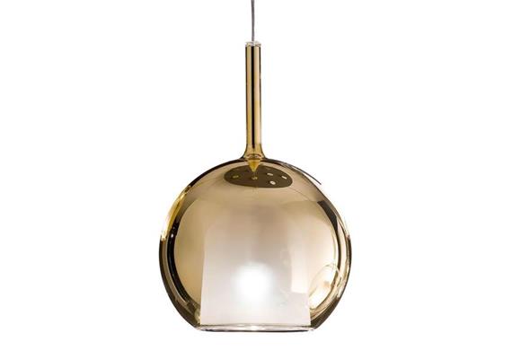 Pendelleuchte GLO large D=380 gold  230V/E27/10W LED Glas farbig