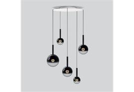 Pendelleuchte Luna Sospeso cloud 5 fix AIR dark chrome  240V x-tra 2200-3500K 45W 2150Lm