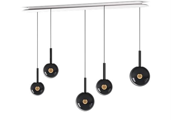 Pendelleuchte Luna Sospeso cloud 5L fix AIR dark chrome  240V 2700-4000K 45W 2750Lm IP20