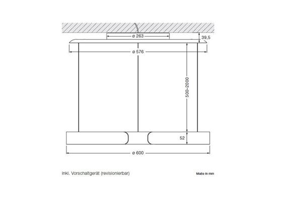 Pendelleuchte MITO Sospeso up 60 variabel AIR rose gold  240V 60W 3330Lm D=600 H=52 /IP20