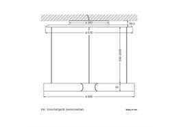 Pendelleuchte MITO Sospeso up 60 variabel AIR rose gold  240V 60W 3330Lm D=600 H=52 /IP20