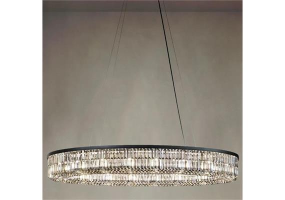 Pendelleuchte PALLADIO S8 rund Black Fumé  230V/ 16 x E27 L=150cm B=75 H=18cm IP20