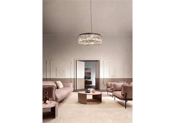 Pendelleuchte PALLADIO S8 rund Golden Fumé  230V/ 8 x E27 D=60cm H=18cm IP20