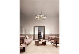 Pendelleuchte PALLADIO S8 rund Golden Fumé  230V/ 8 x E27 D=60cm H=18cm IP20