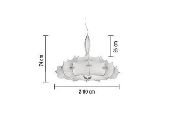 Pendelleuchte ZEPPELIN 1  Kunstahrzfaser weiss D= 1100mm H= 740mm  1x E27 max. 230W