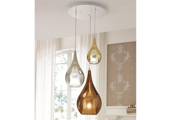 Pendelleuchte ZOE Metallic Glass, rose gold  230V E27 9W / D=22cm H=38cm / IP20