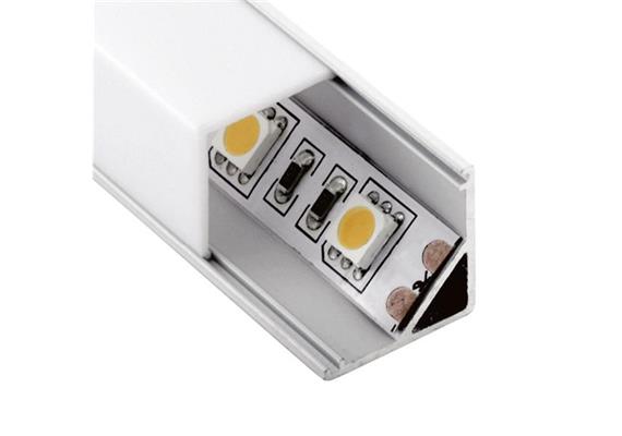 PMMA Diffusor ANGLE Q 16x16mm opal matt eckig  für Aufbaueckprofil 81005 L=3000mm