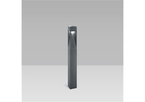 Pollerleuchte Gothic110 LED 18W 3000K dunkelgrau  230V/3x450lm H=800mm 110mm x110mm IP66