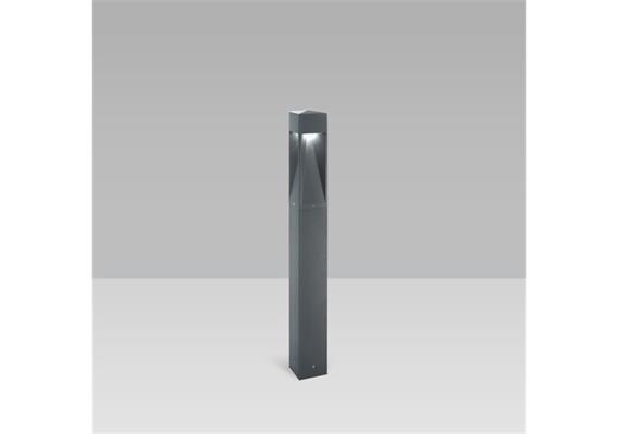 Pollerleuchte Gothic110 LED 18W 3000K dunkelgrau  230V/3x450lm H=800mm 110mm x110mm IP66