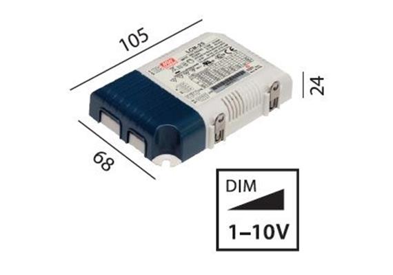Schaltnetzgerät LCM-25 / 25W / 1-10V  180-240V / L=105 B=68 H=24