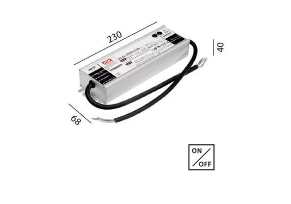 Schaltnetzteil 12V DC 150W IP67 weiss  230V/12V DC / L=230 B=68 H=40