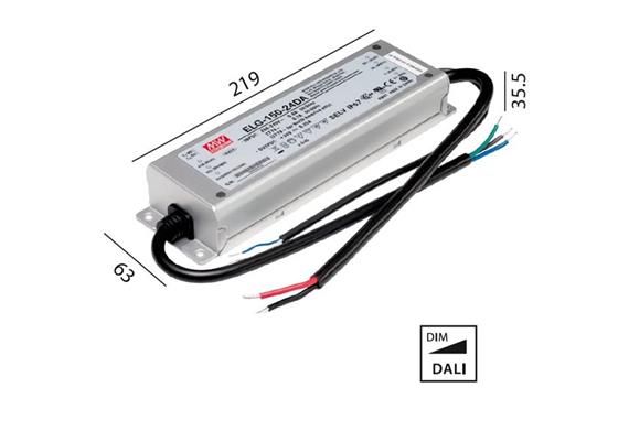 Schaltnetzteil 24V DC 150W DALI IP67  230V/24V DC / L=219 B=63 H=35.5