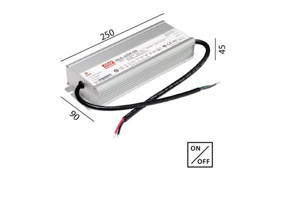 Schaltnetzteil 24V DC 320W IP67 kabel  230V/24V DC / L=250 B=90 H=45