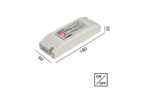 Schaltnetzteil 24V DC 45W weiss  230V/24V DC / L=180 B=60 H=35