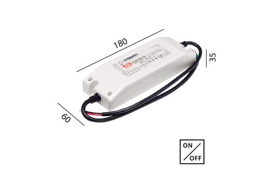 Schaltnetzteil 24V DC 60W IP64 weiss  230V/24V DC / L=180 B=60 H=35