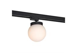 Schienenleuchte 1Ph. Orb Opal schwarz matt CR90 D=139 H=182 IP20