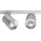 Schienenstrahler 1.Ph.Tube HV 8W silber  230V/ 2700K 680lm CR90 38° D=60 H=90 IP20