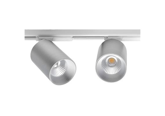 Schienenstrahler 1.Ph.Tube HV 8W silber  230V/ 2700K 680lm CR90 38° D=60 H=90 IP20