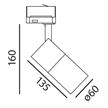 Schienenstrahler Tube LED 9W 3000°K silbergrau  230V/350mA 1003Lm CRI 90 D=60 H=160 IP20 | Bild 2