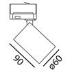 Schienenstrahler Tube Phase schwarz  230V/ GU10 / D=60 H=90 IP20 | Bild 2