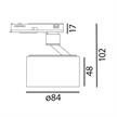 Schienenstrahler Turn mini 8.7W schwarz matt  230V/ 2700K 1155Lm CR90 46° D=84 H=48/ IP20 | Bild 2