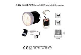 SET DALLI MR16 LED Modul & Konverter 6W 40°  DC 2700K DC 350mA 500lm CRI:90 H=50mm
