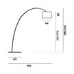 Steh- Bogenleuchte Twiggy cremisi  240V/28W 2700K inkl. Dimmer | Bild 2