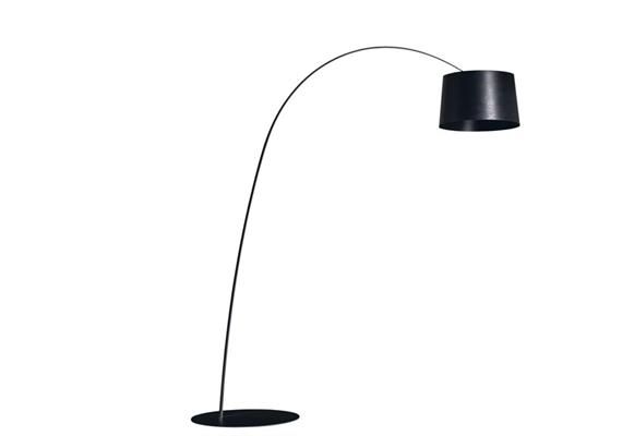 Steh-Bogenleuchte Twiggy ElleLED MyLight schwarz  240V/ 28W 3840lm RF-Schirm D=46cm/ IP20