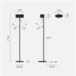 Steh-Leseleuchte Diogenes-10 LED 45W Graphitschwarz  240V 2700K 5256lm H=1766 B Kopf=258mm | Bild 2