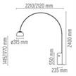 Stehleuchte Arco Alu poliert  230V/E27 max. 1x150W Fuss Marmor  H=250cm B=200cm | Bild 2