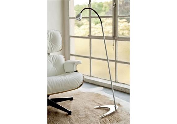 Stehleuchte Athene Textil schwarz 2700° Fuss matt  240V LED 5W 300lm 350mA CRI 90
