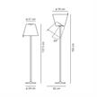 Stehleuchte Melampo Terra alugrau  240V E27 2x8W o. 2x57W  H=1375mm D=350 | Bild 2
