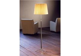 Stehleuchte Pie de Salon chrom inkl. Schirm Leinen weiss  230V E27 max.100W IP20