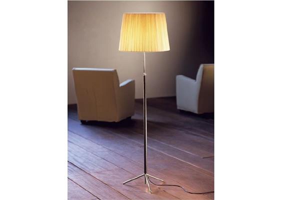 Stehleuchte Pie de Salon chrom inkl. Schirm Leinen weiss  230V E27 max.100W IP20